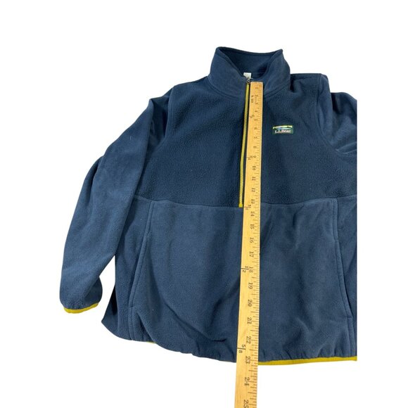 Vintage L.L.Bean Mens Fleece Pullover Jacket L Blue & Yellow Trim. Size M - Picture 3 of 8
